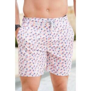 NEW JOHNNIE-O shelly swim trunks - 7" in multi
